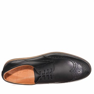 Costo shoesGündelik ModellerEU1914 Siyah Deri Rahat Geniş Kalıp Eva Taban Özel Seri Büyük Numara Erlek Ayakkabısı