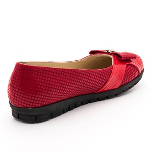 Costo shoesGündelik ve Rahat Modeller18539 Kirmizi Damla Baskı Büyük Numara Babet  