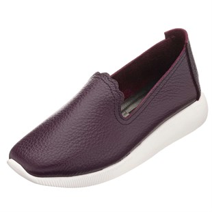 Costo shoesGündelik ve Rahat Modeller41-42-43-44 Numaralarda N0609 Bordo Soft Deri Çok Hafif Yumuşak Ortopedik Taban Büyük Numara Kadın Ayakkabı