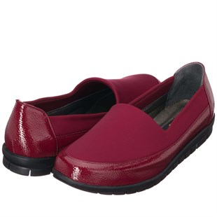 Costo shoesGündelik ve Rahat Modeller41,42,43,44 1146-2 Bordo Streç Büyük Numara Kadın Babet Ayakkabı
