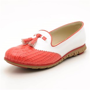 Gündelik ve Rahat Modeller8207 Beyaz Kırmızı Büyük Numara Bayan Ayakkabı