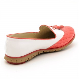 Gündelik ve Rahat Modeller8207 Beyaz Kırmızı Büyük Numara Bayan Ayakkabı