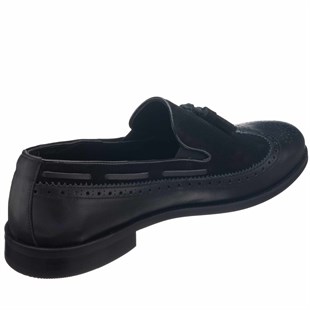 Costo shoesKlasik ModellerNV1930 Siyah Garnili  Püsküllü  Analin Neolit Taban Üst Kalite Deri Büyük Numara Erkek Ayakkabı