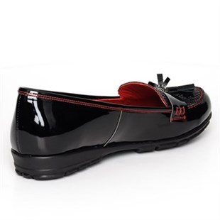 MarkasızTerlik Sandalet ve Babet ModellerimizR223 Siyah Rugan Büyük Numara Bayan Ayakkabı