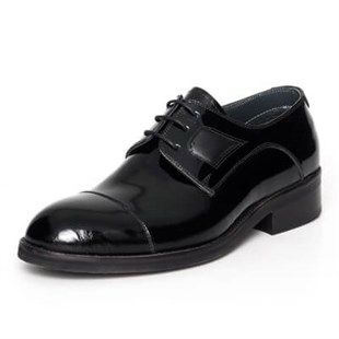 V.İ.P Erkek AyakkabılarCS 132 SİYAH Rugan Üst Kalite El İşçiliği Erkek Ayakkabısı
