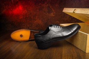 Costo shoesV.İ.P Erkek AyakkabılarUS190508 Siyah Analin Üst Kalite El İşçiliği Erkek Ayakkabısı
