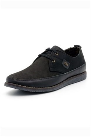 iriadamYazlık Modellerimiz3361 Siyah Lazer Desenli Küçük Numara Erkek Ayakkabısı