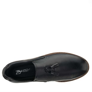 Costo shoesYazlık Modellerimiz45 - 46 - 47 - 48 - 49- 50 AG8442 Siyah Deri Yazlık Üst kalite Termo Taban Büyük Numara  Erkek Ayakkabısı Rahat Geniş Kalıp 