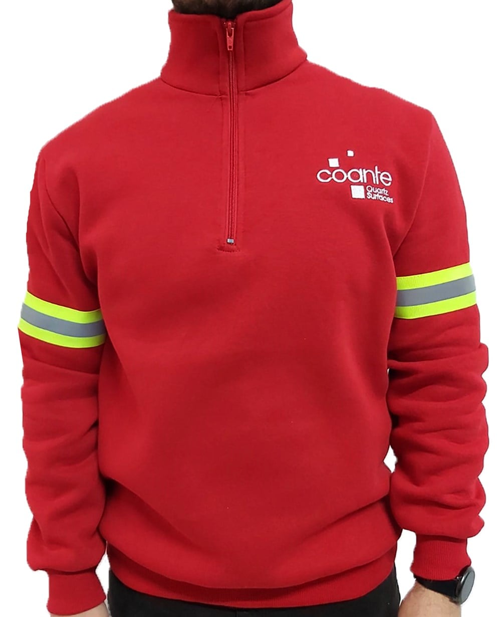 Dik Yaka Reflektörlü Sweatshirt
