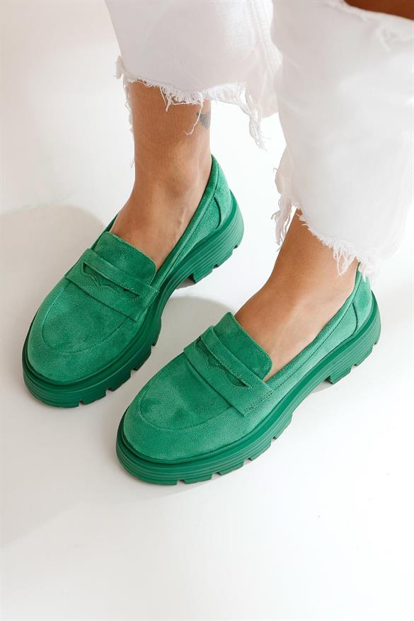 Gerta Yeşil Süet Oxford Ayakkabı