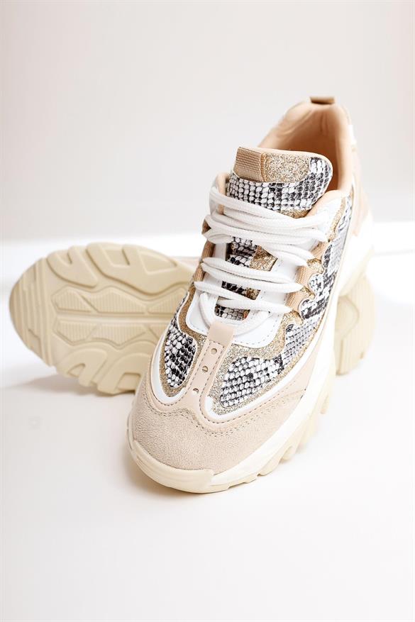 Pippa Bej Bağcıklı Sneakers Spor Ayakkabı