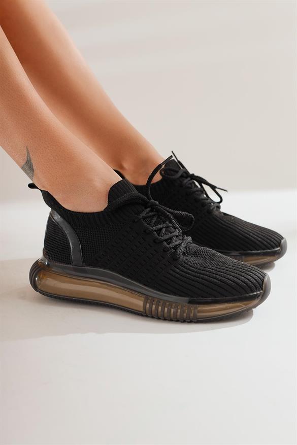 Tonia Siyah Triko Sneakers