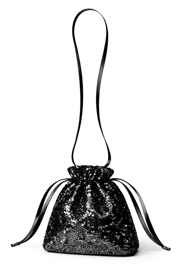 Siyah Işıltılı Payetli Kız Çocuk Mini Çanta