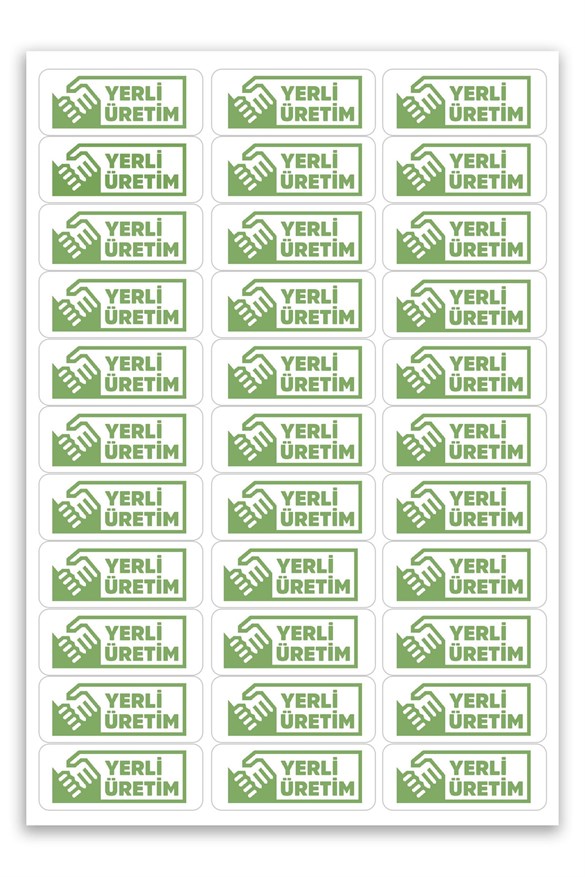 Kendinden Yapışkanlı 330 Adet Yeşil Yerli Üretim Etiketi