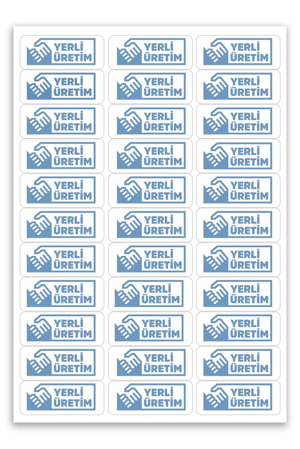 Kendinden Yapışkanlı 330 Adet Mavi Yerli Üretim Etiketi