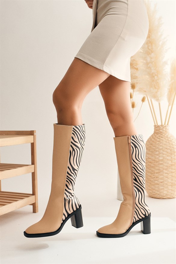 Kesia Nud Zebra Detaylı Çizme