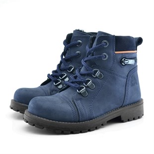 Rakerplus Minotor Hakiki Deri Lacivert Fermuarlı Çocuk Bot