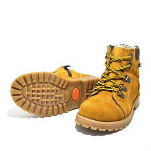 Rakerplus Minotor Hakiki Deri Sarı Fermuarlı Çocuk Bot