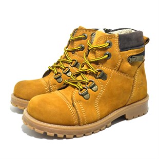 Rakerplus Minotor Hakiki Deri Sarı Fermuarlı Çocuk Bot