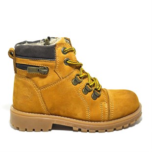 Rakerplus Minotor Hakiki Deri Sarı Fermuarlı Çocuk Bot