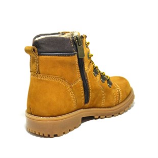 Rakerplus Minotor Hakiki Deri Sarı Fermuarlı Çocuk Bot