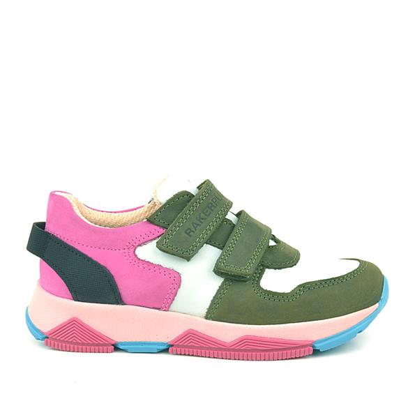 Rakerplus Hakiki Deri Yeşil Pembe Çocuk Sneakers Spor Ayakkabı