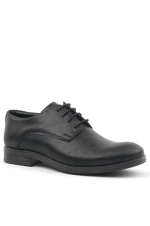 Rakerplus Siyah Mat Bağcıklı Oxford Çocuk Okul Ayakkabısı