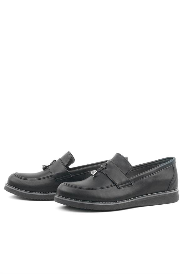 Rakerplus Siyah Mat Loafer Klasik Çocuk Ayakkabısı