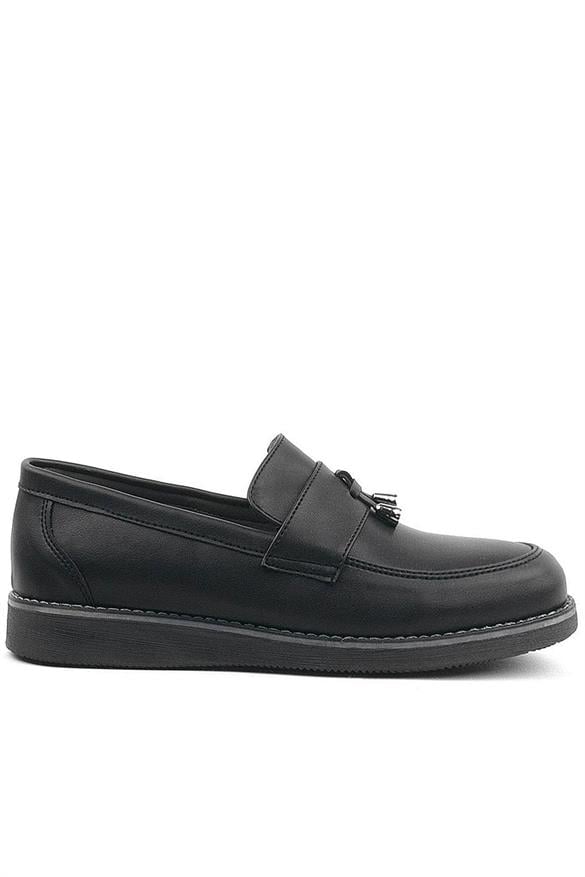Rakerplus Siyah Mat Loafer Klasik Çocuk Ayakkabısı