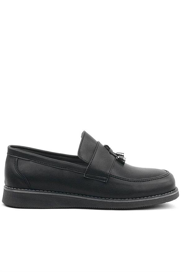 Rakerplus Siyah Mat Loafer Klasik Çocuk Ayakkabısı