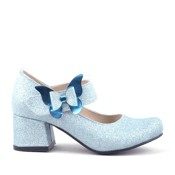 Winx Mavi Işıltılı Kelebekli Kız Çocuk Topuklu Ayakkabı