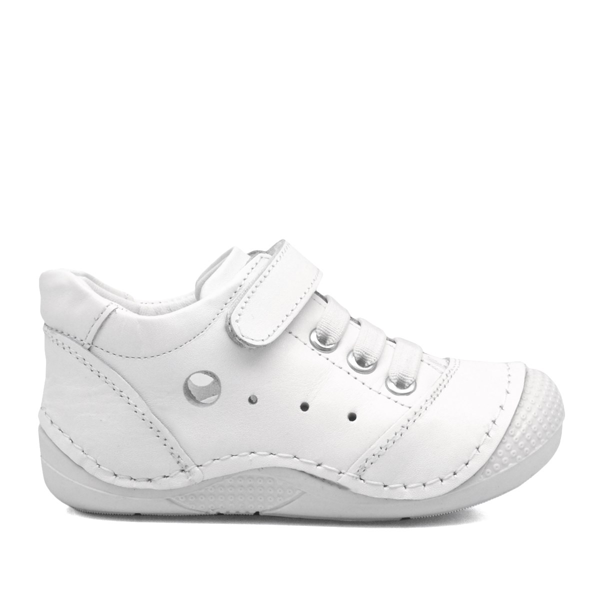 Beyaz Hakiki Deri Cırtlı Yazlık Erkek Bebek Spor Ayakkabı
