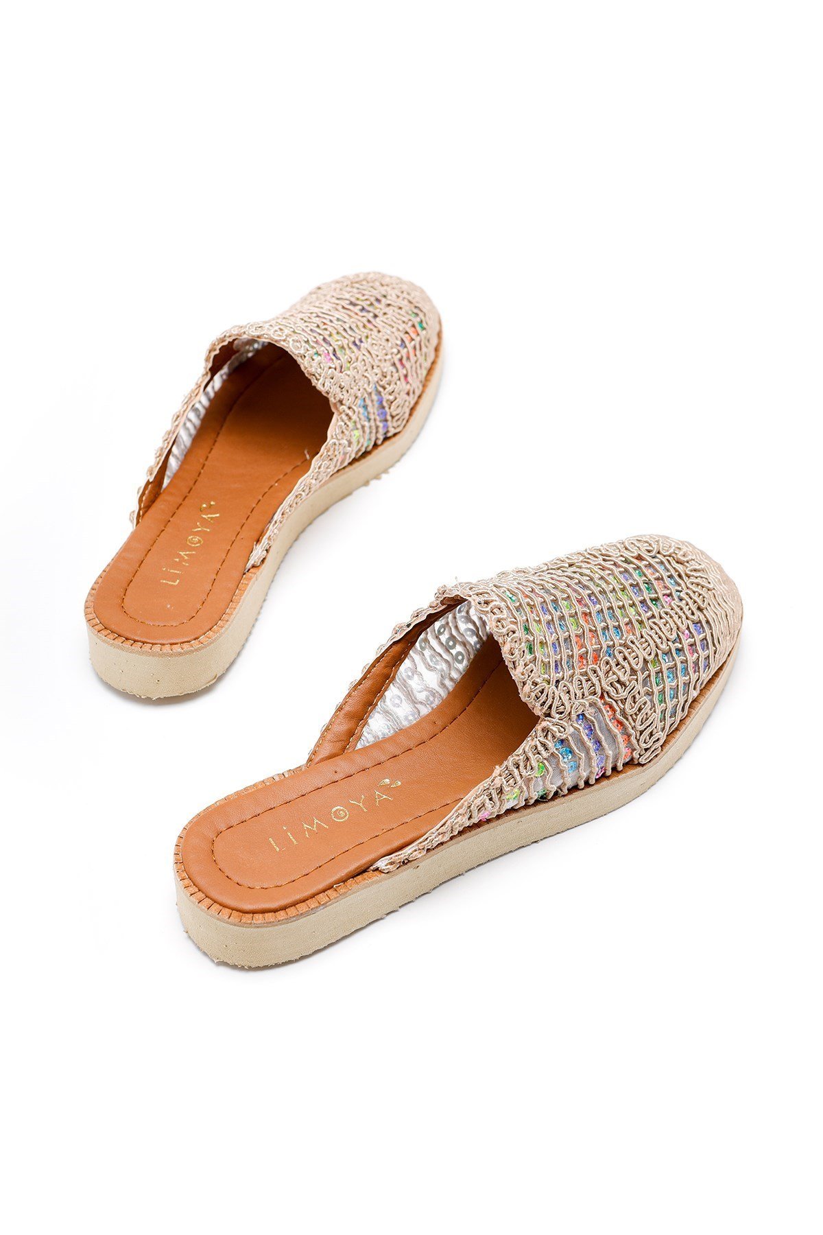 Nude Multi Color Rope Slippers