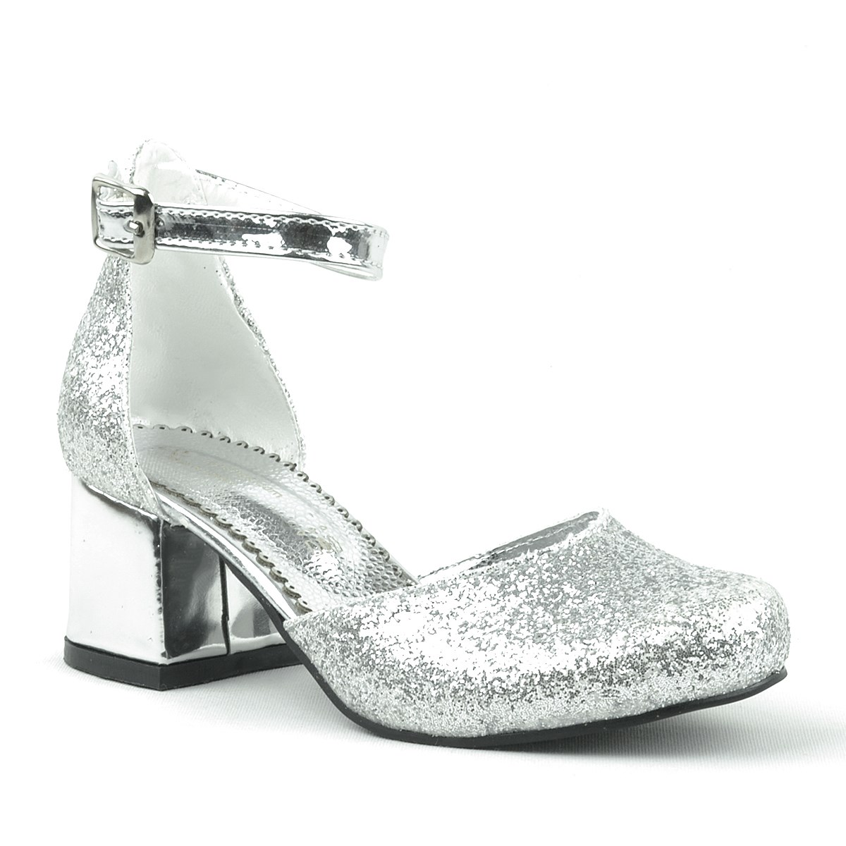 Merida Gümüş Kalın Topuklu Kız Çocuk Topuklu Ayakkabı - B630-G