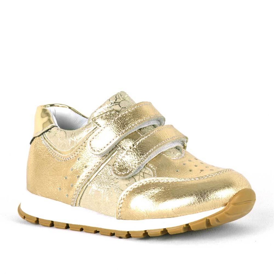 Hakiki Deri Altın Anatomik Kız Bebek Spor Ayakkabı A660-A