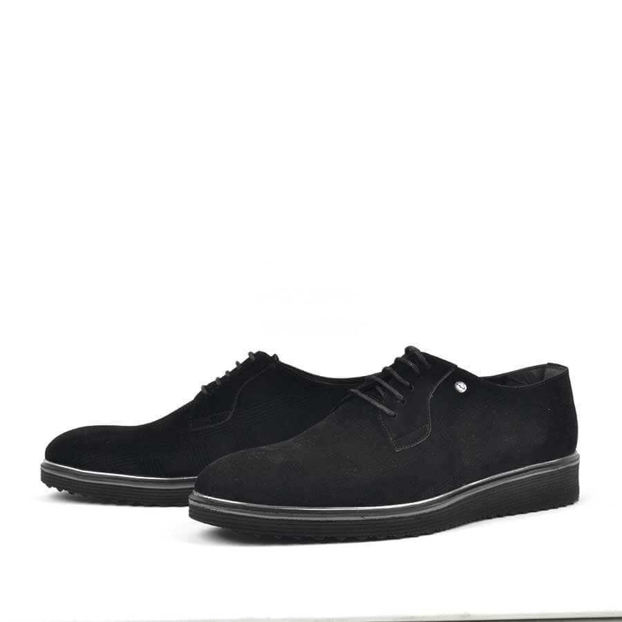 Siyah Süet Bağcıklı Yüksek Taban Günlük Erkek Ayakkabı - E60-SN