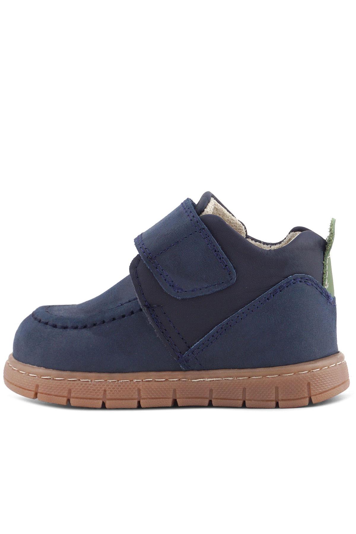 Rakerplus Genuine Leather Navy Blue Green Velcro Baby Boots