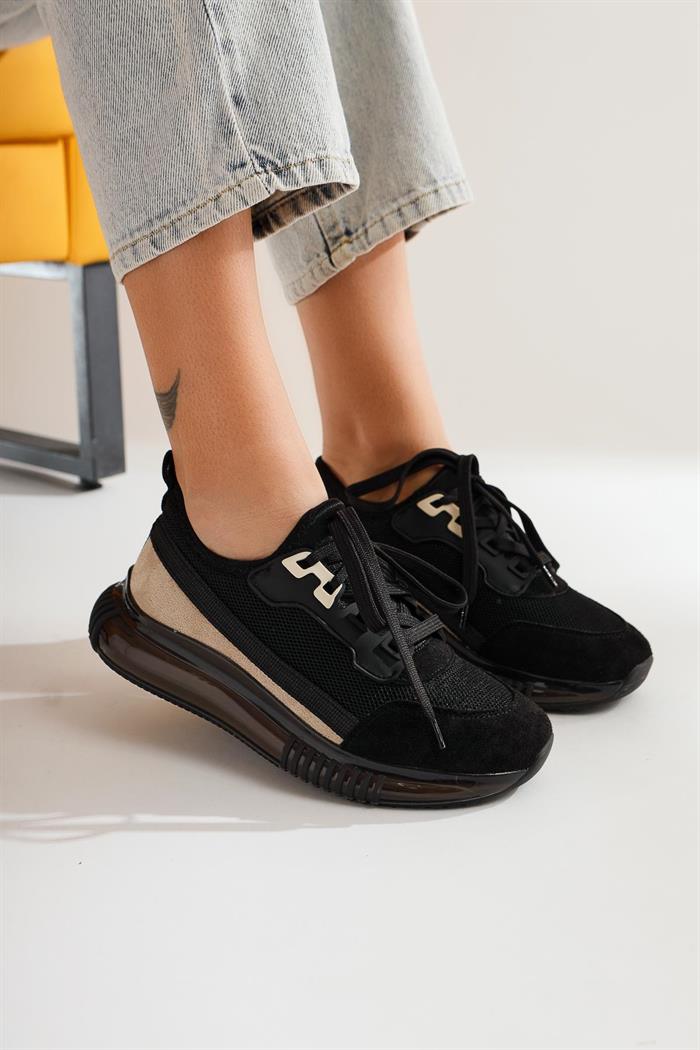 Lyse Siyah Bağcıklı Spor Ayakkabı