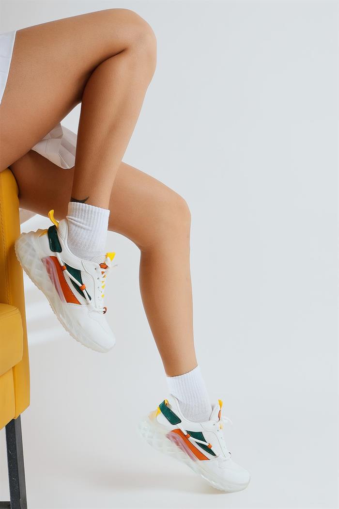 Majdy Beyaz Bağcıklı Sneakers Spor Ayakkabı