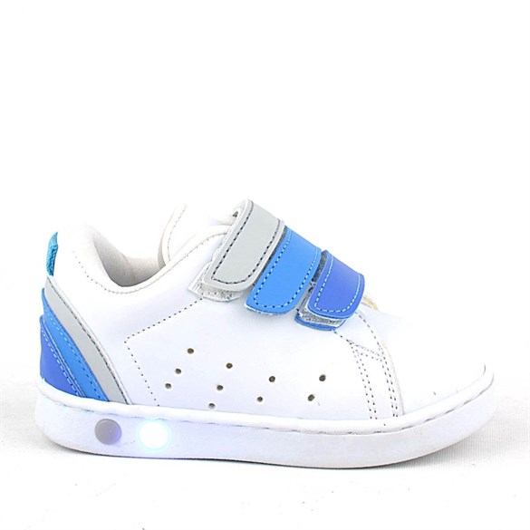 Beyaz Cırtlı Erkek Bebek Işıklı Sneakers