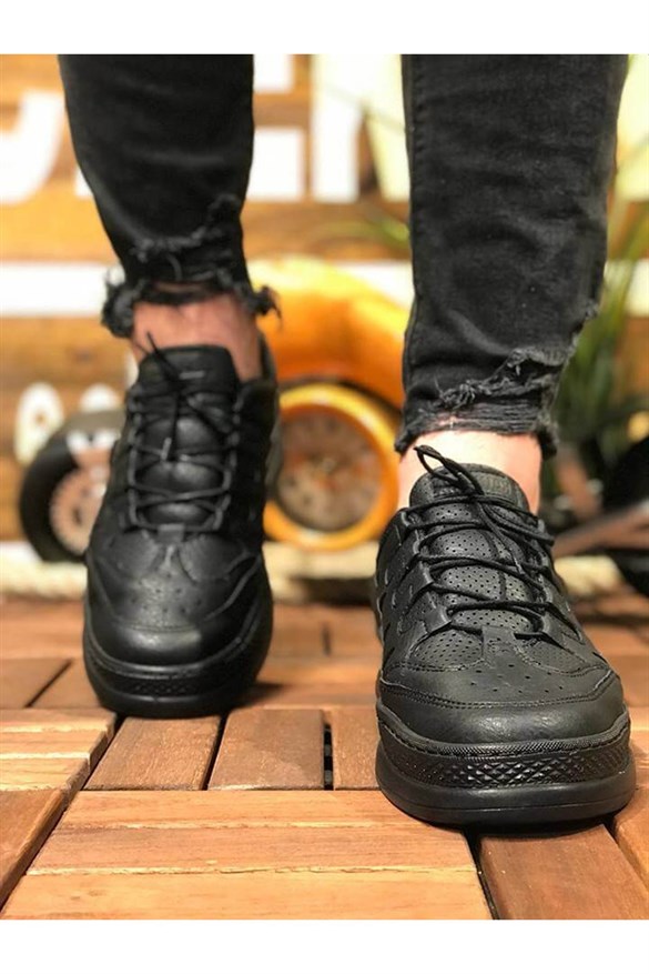 Chekich Lastik Bağcıklı Spor Siyah Taban Erkek Ayakkabı