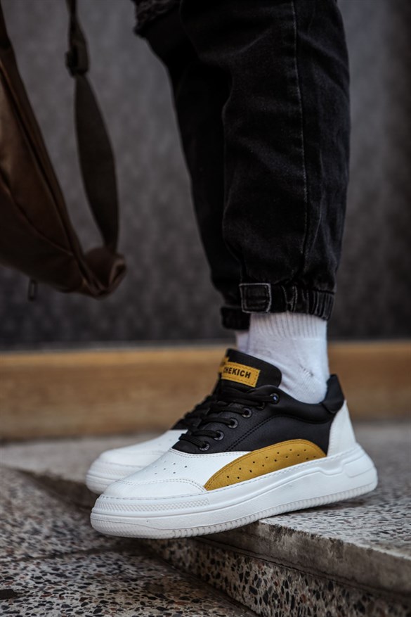 Chekich Beyaz Siyah Sarı Erkek Ayakkabı Sneaker