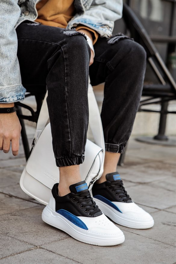 Chekich Beyaz Siyah Mavi Erkek Ayakkabı Sneaker