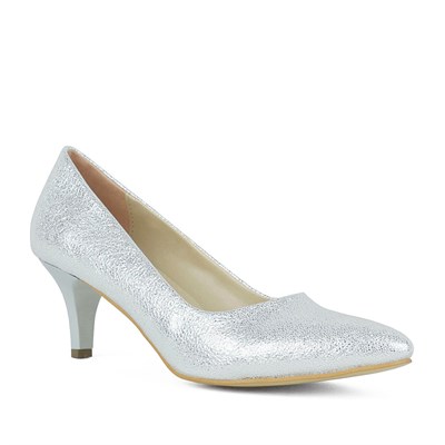 Gümüş Renk Kadın Topuklu Ayakkabı B2130-G