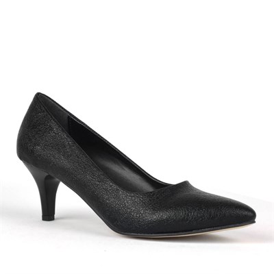 Siyah Parlak Kadın Topuklu Ayakkabı B2130-SS