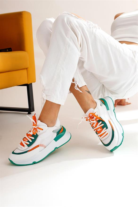 Luam Beyaz Yeşil Sneakers Spor Ayakkabı
