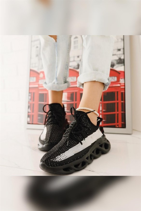 Myah Siyah/Beyaz Fileli Sneakers