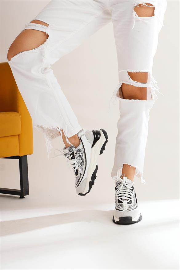Pippa Beyaz Bağcıklı Sneakers Spor Ayakkabı