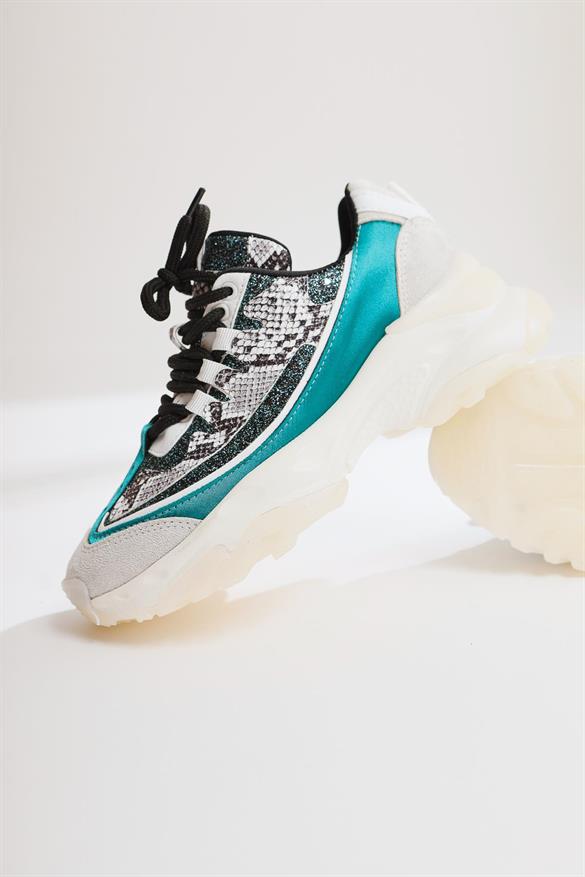 Pippa Yeşil Bağcıklı Sneakers Spor Ayakkabı