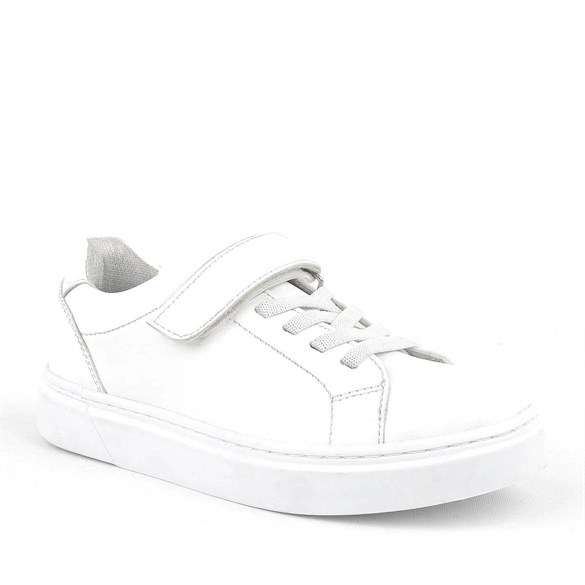 Rakerplus Beyaz Cırtlı Bağcıklı Çocuk Sneakers